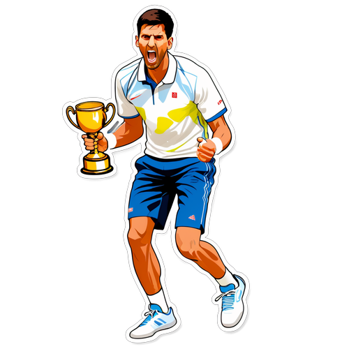 Adesivo do Djokovic com Troféu