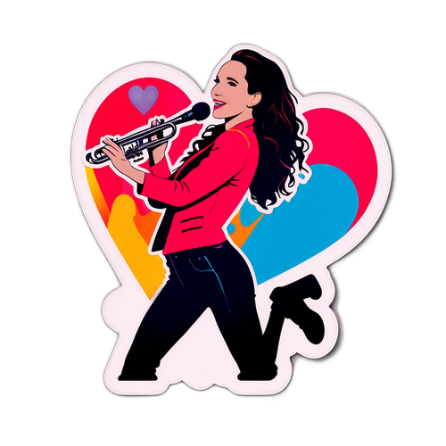 Színes matrica Natalia Oreiro sziluettjével