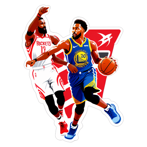 Adesivo Dinâmico do Confronto entre Warriors e Rockets