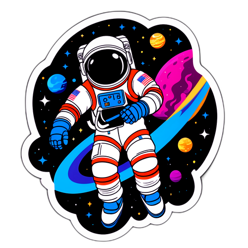 우주에서의 활동하는 클로드 봇 스티커