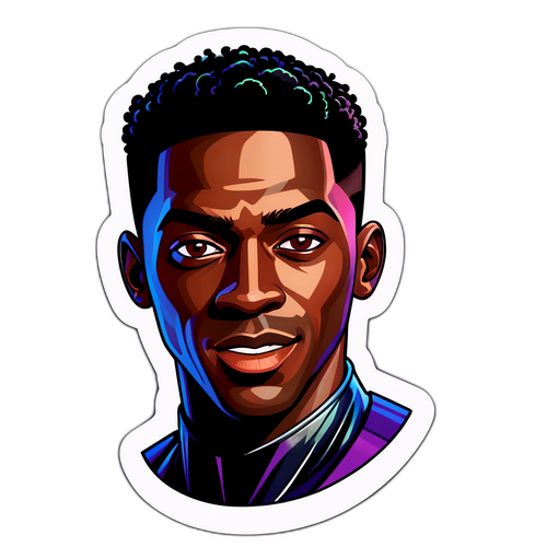 Autocollant représentant Damson Idris en super-héros