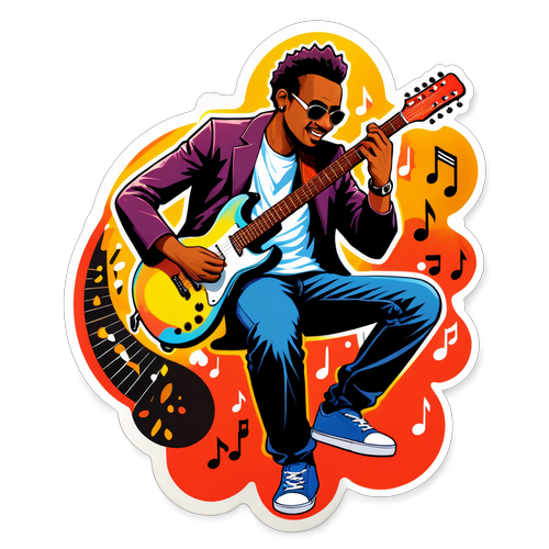 Sadiki Sticker met Muziek en Creativiteit