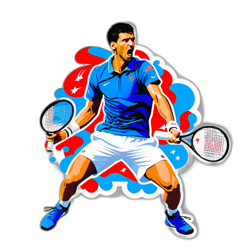 Autocolant motivațional cu Novak Djokovic