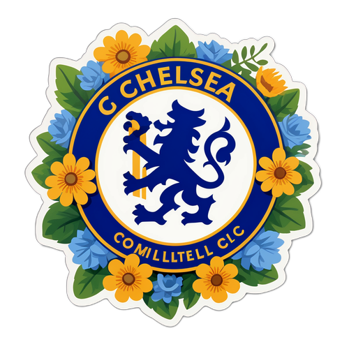 Σήμα της Chelsea FC από λουλούδια και φυλλωσιά