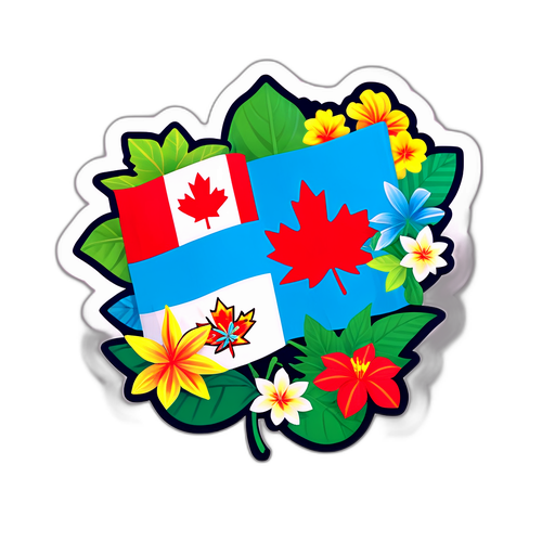 Adesivo che unisce Canada e Guatemala