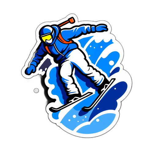 Motiv av en skidåkare som hoppar från en kulle