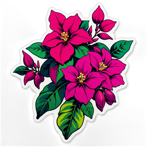 Förvandla Ditt Hjärta med Bougainville: Färgglada Blomsterstickers Du Inte Vill Missa!