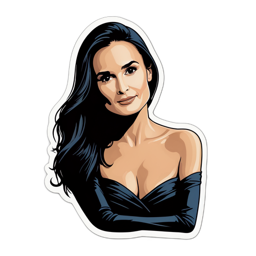 Elegante sticker van Demi Moore