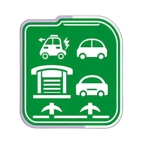 Наклейки для зарядних станцій з символами електричних автомобілів та екологічними знаками