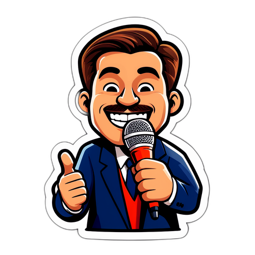 Sportkommentator med mikrofon