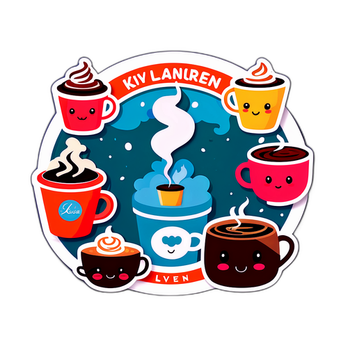 En søt kaffetema design med Kevin Laurens navn