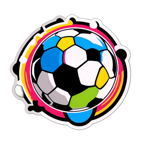 A adesivo de bola de futebol estilizada
