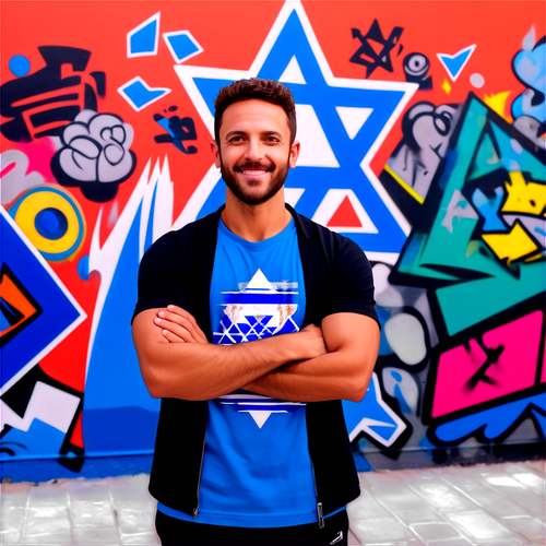 הצילום בטחוני על רקע גרפיטי ישראלי