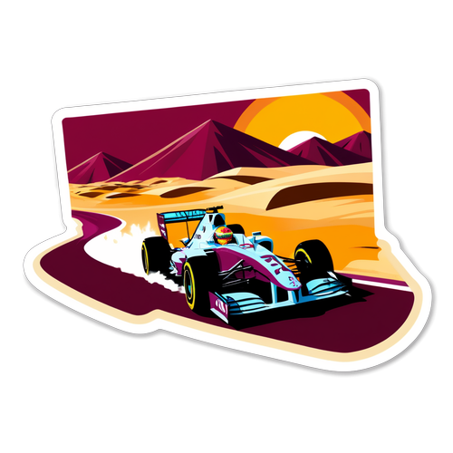 Stiker Perlumbaan F1 Menarik Menampilkan GP Qatar