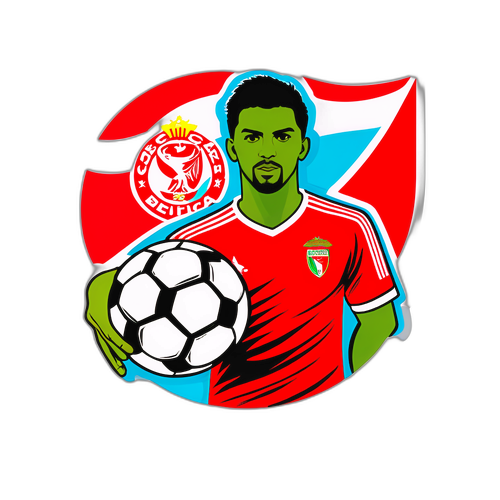 Nhãn dán cầu thủ Benfica với trái bóng
