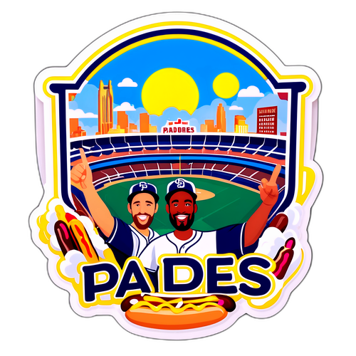 Whimsical Padres Game Day Sticker