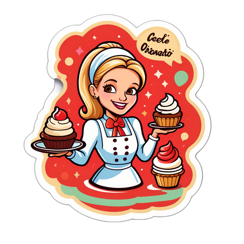 Sticker Umoristico: Michelle Hunziker e i Dessert Italiani