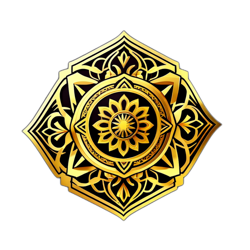 Sticker w stylu złotym z geometrycznymi kształtami