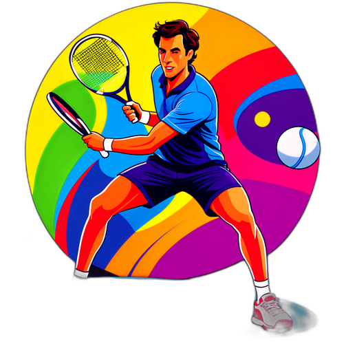 Ben Shelton che gioca a tennis in una posa dinamica