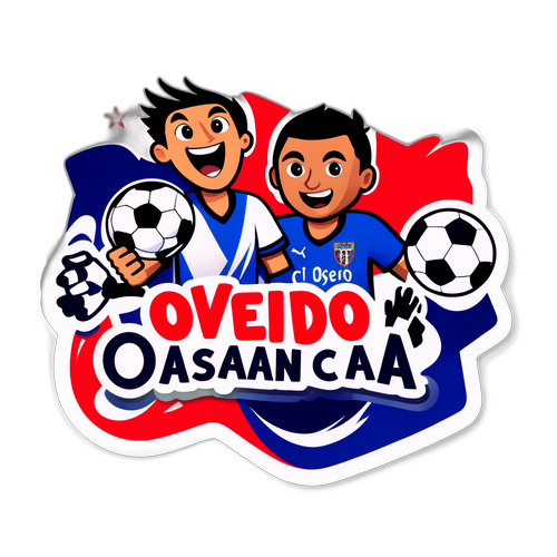 ओवाइडो बनाम ओसासुना फुटबॉल स्टिकर