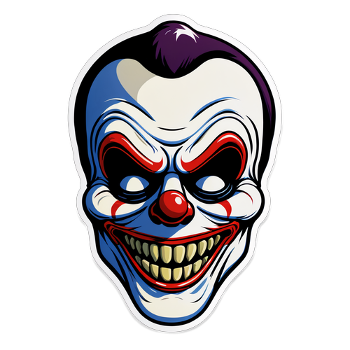 ¡Este Siniestro Payaso Te Aterrará! Descubre el Sticker que No Querrás Ver Solo...