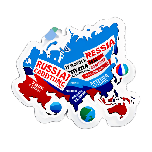 Стикер с современными новостными заголовками России