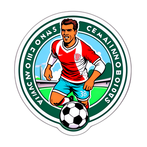 Stiker Nostalgia Perlawanan Bola Sepak Vintage