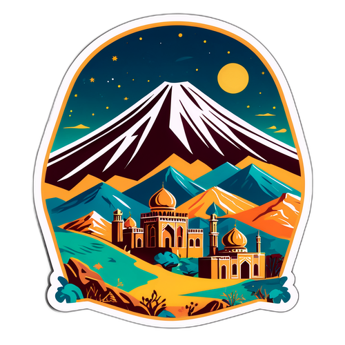 Artistische Sticker van het Iraanse Landschap