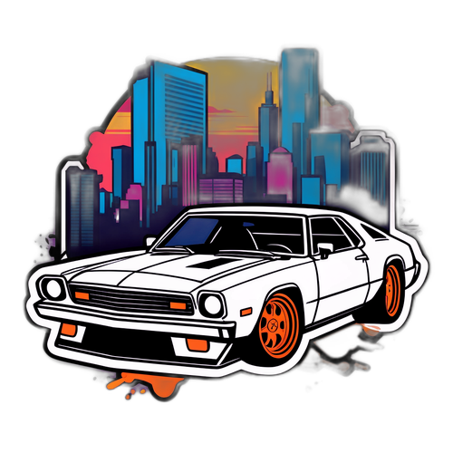 Iconische auto uit GTA 6 met een stedelijke achtergrond