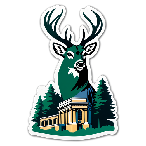 Sticker ng Logo ng Bucks at Landmark ng Wisconsin