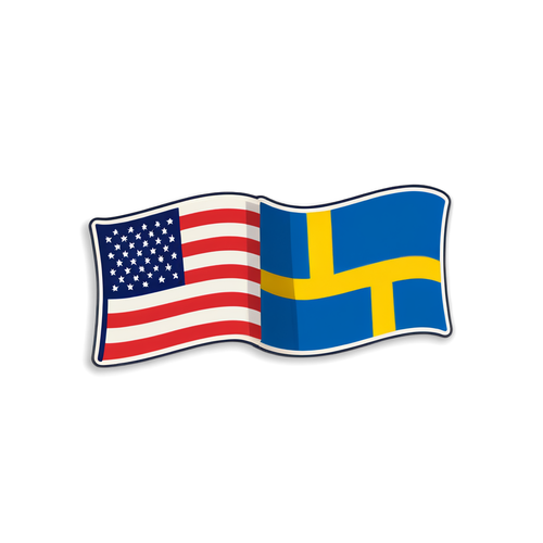 Överlagrad Svensk och Amerikansk Flagga