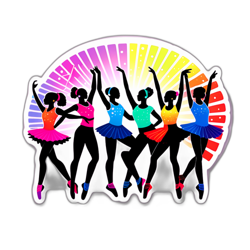 En morsom illustrasjon av dansere med fargerike lys