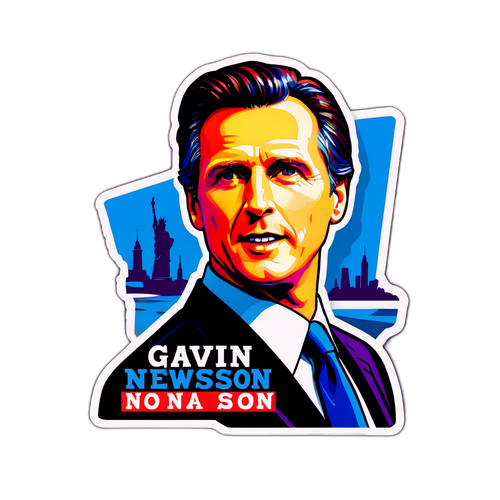 Gavin Newsom Sticker met Politieke Boodschap
