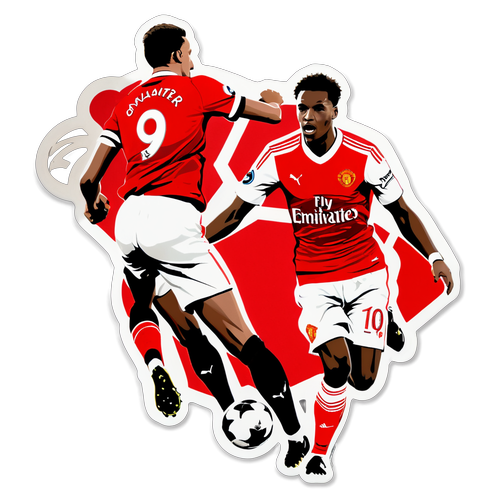 Sticker mettant en avant le duel excitant entre Arsenal et Manchester United