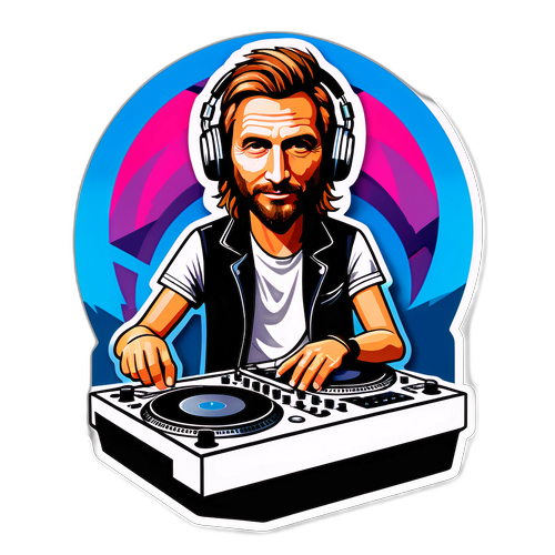 Stylizovaná samolepka s DJ vybavením