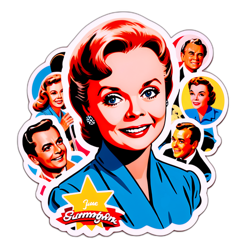 Vintage June Lockhart med filmikoner