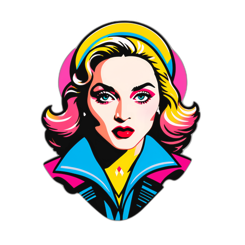 Illustration iconique de Madonna dans le style des années 80