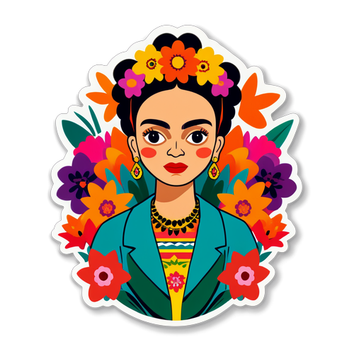 Scopri l'Adesivo Frida Kahlo: Fiori, Colori Audaci e Energia Incredibile!