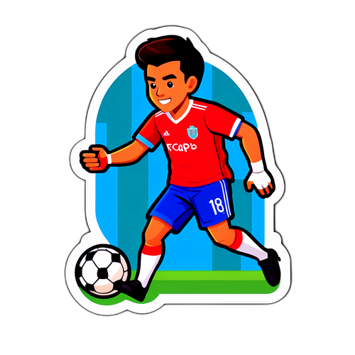 Stiker Pemain Sepak Bola dengan Smartphone