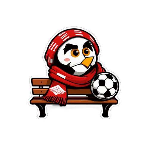 Futbol Topu ve Benfica Atkısı ile Şirin Sticker