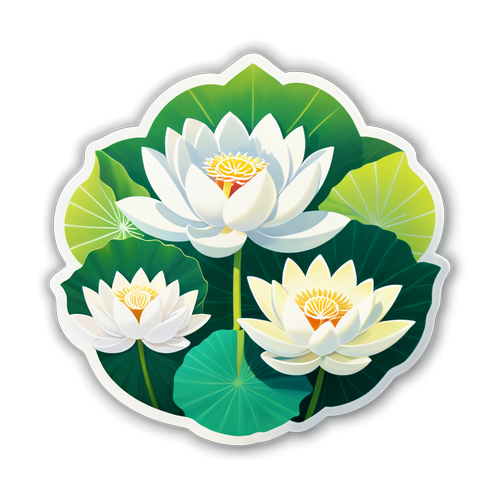 Tropical Lotus Design Sticker