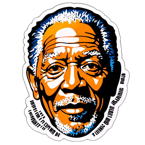 Sticker cu fața lui Morgan Freeman din citate