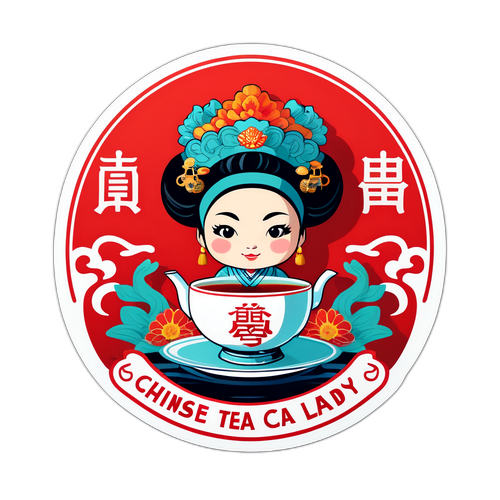 茶女王品牌贴纸