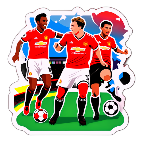 曼聯對紐卡斯爾足球賽貼紙