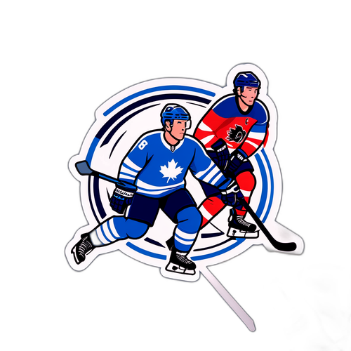 Aufkleber eines Hockeyspiels bei den Winterspielen 2026