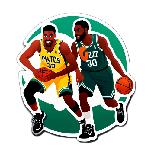 Play Hard! Basketball Caricature Sticker