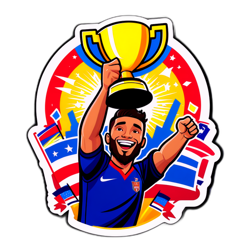 Adesivo Orgoglioso con Leandro Castan e Trofeo