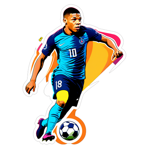 Design vibrant cu Kylian Mbappé în acțiune