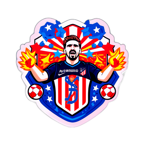 Atlético Madrid-emblem med fotbollsfirande