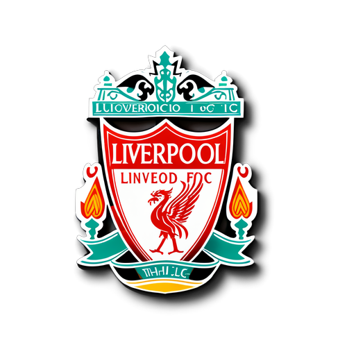 Liverpool FC:s Ikoniska Logga i Ett Fantastiskt Rött och Vitt Ramar – En Müsiksk Sticker Ingen Vill Missa!